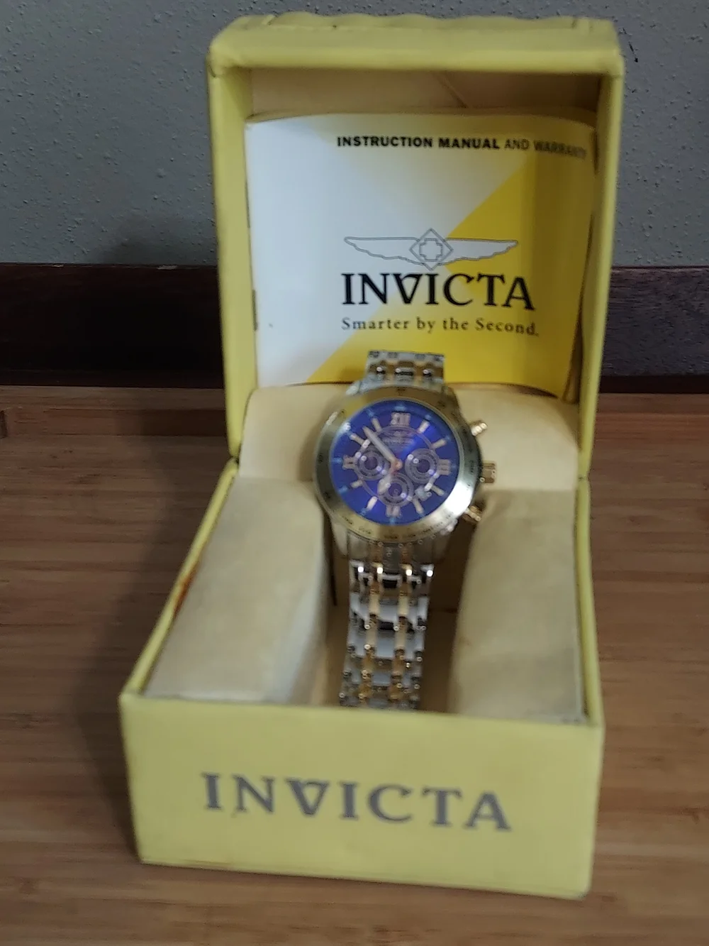 Invicta Men’s Blue Dial Two-Tone Stainless Steel Chronograph Watch